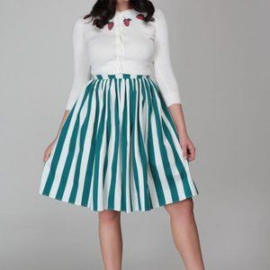 Collectif London Jasmine Glade Stripe Swing Skirt